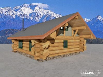 Projekt domu z drewna Rocky Mountain tył domu