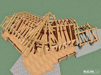 Projekt domu z drewna Flight budowa domu więźba dachowa