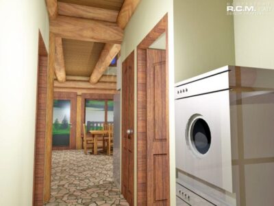 Projekt domu z drewna Treasure łazienka