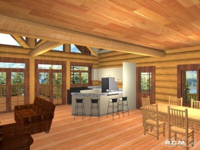 Projekt domu z drewna Pine Grove salon