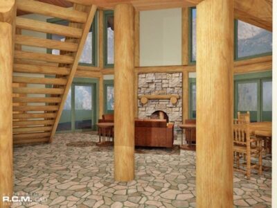 Projekt domu z drewna Baby Hemlock salon