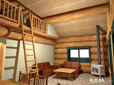 Projekt domu z drewna Rocky Mountain salon