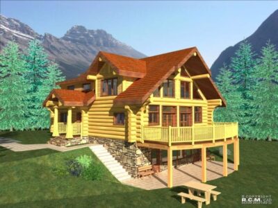 Projekt domu z drewna Pine Mountain front