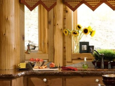 Projekt domu z drewna Yakima realizacja widok z kuchni