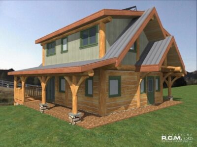o powierzchni 107,7 m² firmy R.C.M. CAD DESIGN DRAFTING projektującej domy w technologii kanadyjskiej.