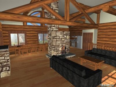 Projekt domu z drewna Medieval Castle salon