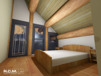Projekt domu z drewna Hamlet sypialnia