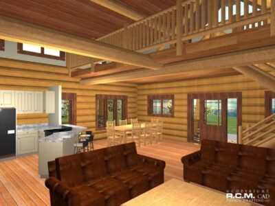 Projekt domu z drewna Pine Grove salon