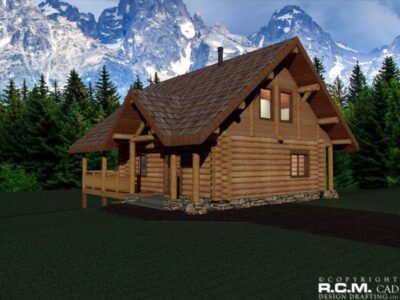 Projekt domu z drewna Slovenia widok boczny