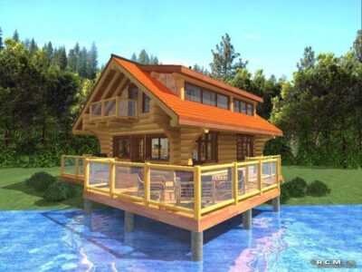 Projekt domu z drewna Vacation Sanctuary nad jeziorem