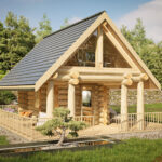 Domek z bali całoroczny mieszkalny, handlowy, biuro - pow. 28 m2