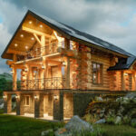 Dom z bali okrągłych całoroczny mieszkalny, pensjonat pow. 195 m2